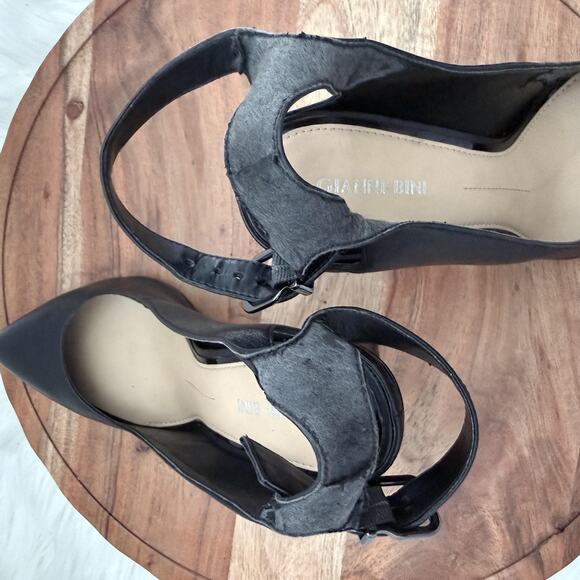 Gianni Bini Shoes Womens Size 9.5 Black Ankle Strap Stiletto Pumps Pointed Toe‎ - Picture 10 of 15